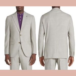 NEW $978 JACK VICTOR [‎ 44L ] Midland Mélange Wool Jacket In Taupe